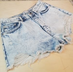 Zara - ripped high rise denim short